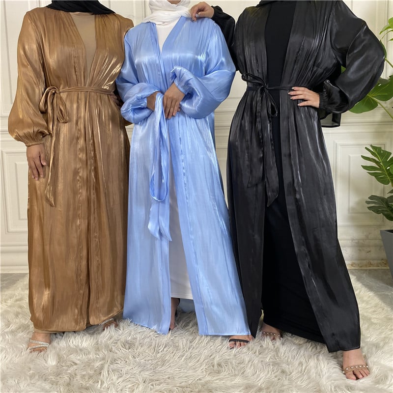 Glamour Shiny Silk Cardigan Kimono Robe
