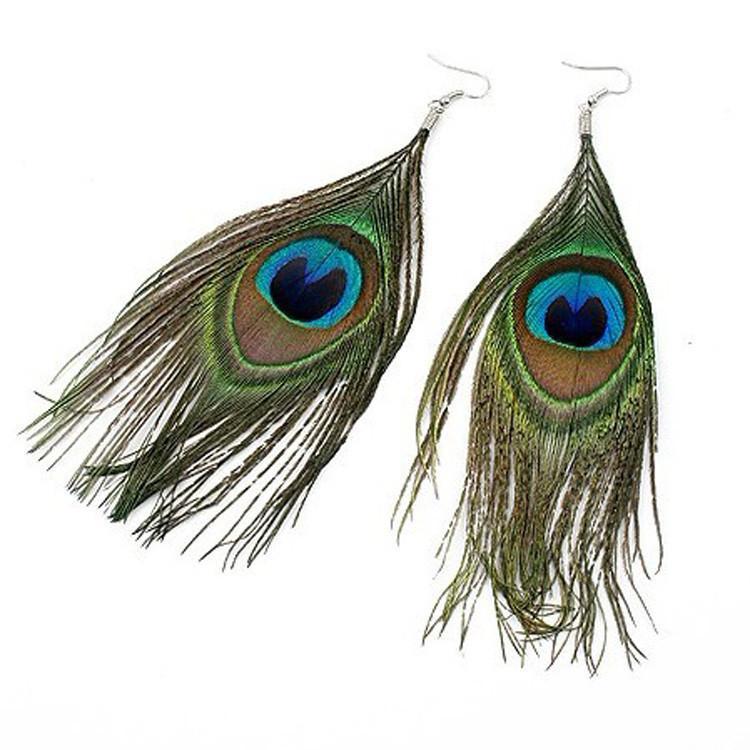 Aura Peacok Feather  Earrings