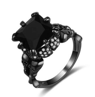 Midnight Elegance Black Zircon Ring